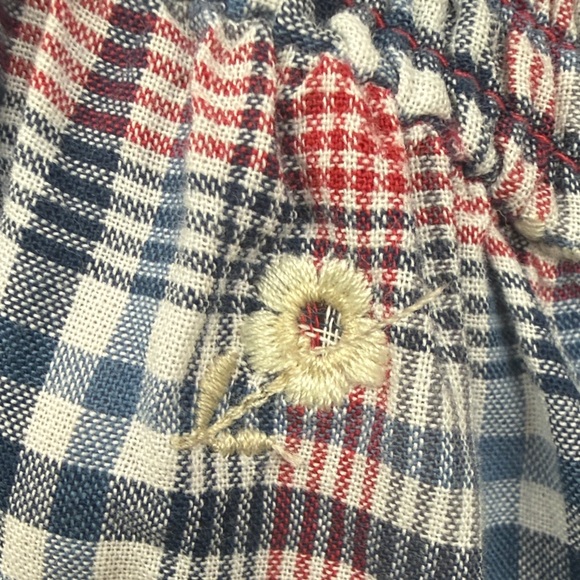 Anthropologie Pink Plaid Smocked Neck Button-Front Dress - Picture 3 of 4